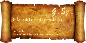Göckler Szervác névjegykártya
